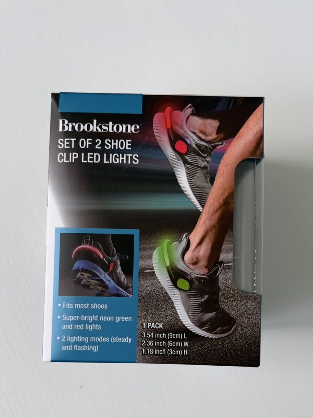 Brookstone Shoe Clip LED Lights - Red & Green - Picture 2 of 4